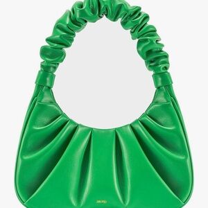 JW PEI Vibrant Green Scrunched Handle Shoulder Bag